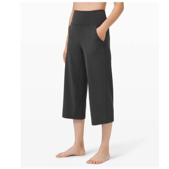 LULULEMON Align Wide Leg Crop 23” Graphite Grey Size 4 - Picture 1 of 12